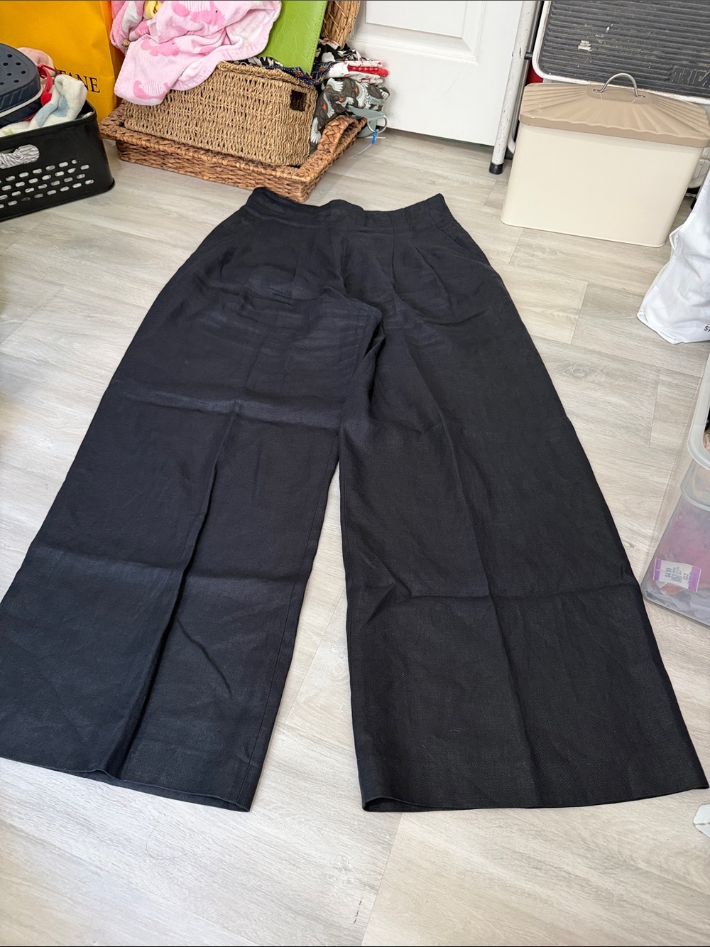 Lafayette 148 New York  Women's Wide-Leg Black Linen Pants